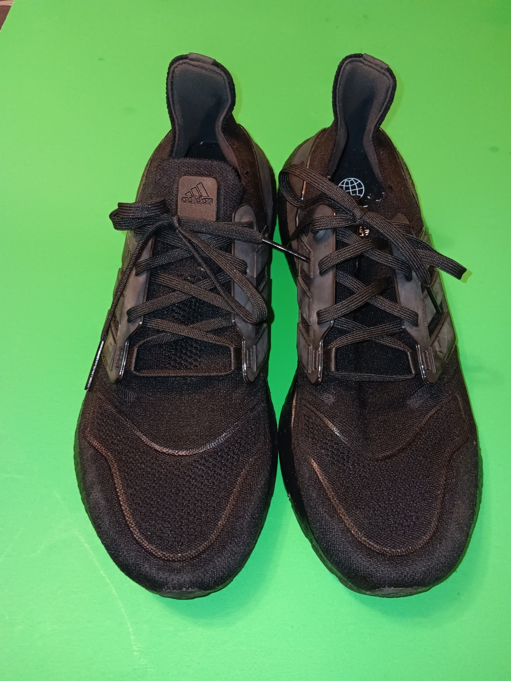 Adidas UltraBoost 22 Running Shoes (GZ0127) Preowned Triple Black Men's Sz 12 - Picture 2 of 12